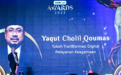 Menteri Agama Yaqut Cholil Qoumas Terima Penghargaan Tokoh Transformasi Digital Pelayanan Keagamaan