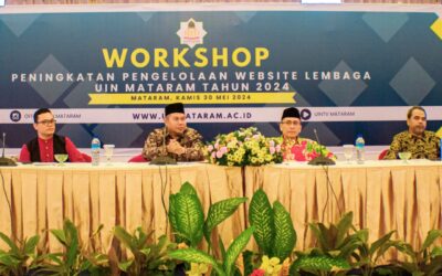 WORKSHOP PENINGKATAN PENGELOLAAN WEBSITE lEMBAGA : UIN MATARAM HADIRKAN NARSUMBER DARI BIRO HDI KEMENAG RI DAN  UIN SUNAN AMPEL SURABAYA