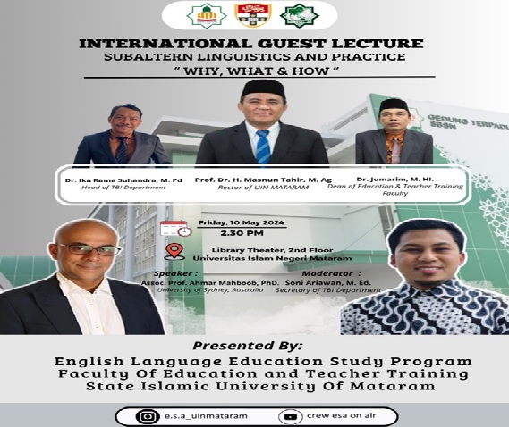 GANDENG UNIVERSITY OF SYDNEY AUSTRALIA, PRODI TBI FTK UIN MATARAM SUKSES MENGADAKAN INTERNATIONAL GUEST LECTURE