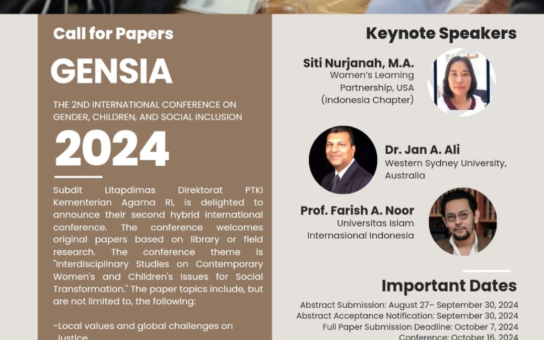 Upcoming International Event at UIN Mataram: The Third Gensia Conference 16th October 2024