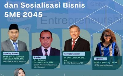 LPDP DAN MATA GARUDA GANDENG UIN MATARAM WEBINAR KEWIRUSAHAAN DAN LOMBA BISNIS 5ME 2045
