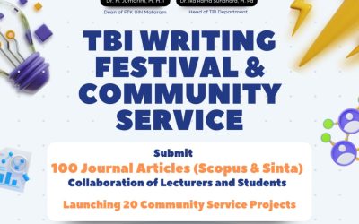 TBI WRITING FESTIVAL AJANG MAHASISWA SUBMIT 100 ARTIKEL JURNAL DAN LAUNCHING 20 PROJECT PENGABDIAN MAHASISWA DAN DOSEN