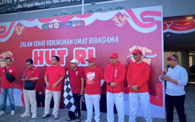RATUSAN ASN UIN MATARAM WARNAI JALAN GAJAH MADA DENGAN NUANSA MERAH PUTIH: SEMARAK JALAN SANTAI KERUKUNAN MENYAMBUT HUT RI KE-80