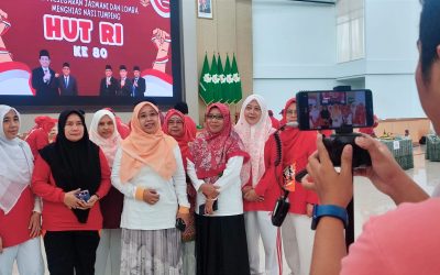 KETUA DWP UIN MATARAM SAMBUT HUT RI KE-80 DENGAN SEMARAK TUMPENG SESUAI SE SEKJEN KEMENAG