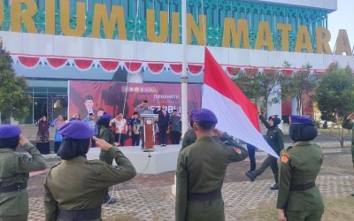 PUNCAK HUT RI KE-80 DI UIN MATARAM: REKTOR SEBAGAI INSPEKTUR UPACARA, LUNCURKAN KAMPUS INFORMATIF DAN GELAR ZIKIR KEBANGSAAN