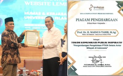 REKTOR UIN MATARAM DINOBATKAN SEBAGAI TOKOH KOMUNIKASI PUBLIK INSPIRATIF 2025, DORONG LOMPATAN TRANSFORMASI DIGITAL KAMPUS