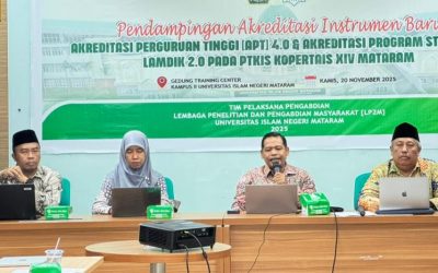 TIM PENGABDIAN LP2M UIN MATARAM DAMPINGI PTKIS DALAM COACHING CLINIC AKREDITASI APT 4.0 DAN APS LAMDIK 2.0