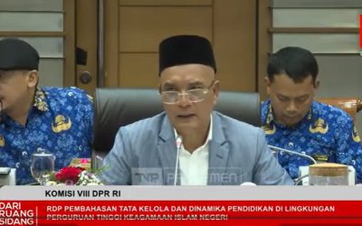 KETUA FORUM REKTOR PTKIN SEPAKATI ENAM POIN MAKLUMAT HASIL RDP KOMISI VIII DPR RI: DUKUNG PENGUATAN TATA KELOLA PENDIDIKAN ISLAM BERBASIS KEADILAN DAN PERIMBANGAN