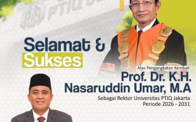 KETUA FORUM REKTOR PTKN INDONESIA SAMPAIKAN SELAMAT ATAS PENGANGKATAN KEMBALI REKTOR UNIVERSITAS PTIQ JAKARTA PERIODE 2026–2031